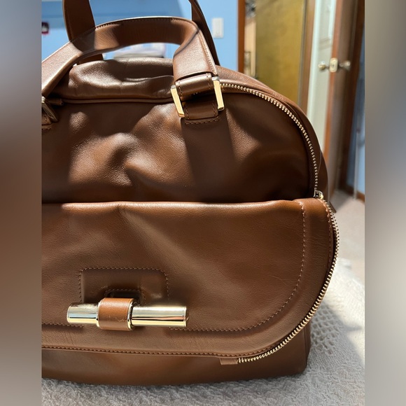 JIMMY CHOO Justine Handbag/Tote Brown/Tan Leather Shoulder Bag - Picture 9 of 16